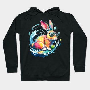 Bunny Surfer Cool Surfing Rabbit Hoodie